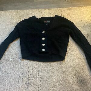 black button sweater